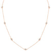 ESTATE 1.50CT DIAMOND 14KT ROSE GOLD 3D CLASSIC BY THE YARD LOVE NECKLACE
