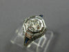 ANTIQUE WIDE .70CT DIAMOND & AAA SAPPHIRE 18KT WHITE GOLD ENGAGEMENT RING 26036