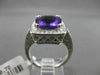 ESTATE LARGE 4.52CTW DIAMOND & AAA AMETHYST 14KT WHITE 3D FILIGREE COCKTAIL RING