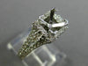 ESTATE WIDE .50CT DIAMOND 14KT WHITE GOLD SQUARE HALO SEMI MOUNT ENGAGEMENT RING