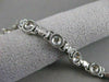 ANTIQUE 1CTW DIAMOND 14KT WHITE GOLD BEZEL ROPE FILIGREE BRACELET 6MM 7" #18775