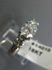 ESTATE 1.14CT DIAMOND 14KT WHITE GOLD LUCIDA THREE STONE ENGAGEMENT RING #14010