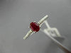 ESTATE .46CT DIAMOND & AAA RUBY 18KT WHITE GOLD OVAL FRIENDSHIP ENGAGEMENT RING