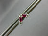 ESTATE .38CT DIAMOND & AAA RUBY 14KT WHITE GOLD V SHAPE BUTTERFLY STUD EARRINGS