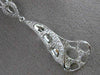 ESTATE .31CT DIAMOND 14KT WHITE GOLD 3D OPEN FILIGREE ELONGATED HANGING PENDANT