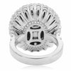 LARGE 12.19CT DIAMOND & AAA SAPPHIRE PLATINUM 3D COCKTAIL OVAL DOUBLE HALO RING