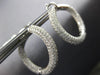 LARGE 3.40CT DIAMOND 18KT WHITE GOLD 3D MULTI ROW SIDEWAYS HOOP HANGING EARRINGS