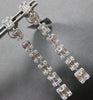 LARGE 3.27CT DIAMOND 18K WHITE GOLD ROUND & BAGUETTE GRADUATING HANGING EARRINGS