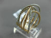 ESTATE WIDE .41CT DIAMOND 14KT WHITE & ROSE GOLD MULTI ROW CRISS CROSS LOVE RING