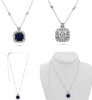 LARGE 13.29CT DIAMOND & AAA SAPPHIRE PLATINUM ROUND & BAGUETTE FLOATING PENDANT