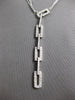 LARGE .95CT DIAMOND 14KT WHITE GOLD MULTI LINK RECTANGULAR LARIAT LOVE NECKLACE