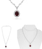 9.45CT DIAMOND & AAA RUBY 18KT WHITE GOLD OVAL & ROUND FLOWER INFINITY NECKLACE