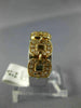 ESTATE WIDE .22CT DIAMOND 18KT WHITE & ROSE GOLD 3D SQUARE HALO ANNIVERSARY RING