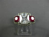 ESTATE LARGE 3.30CT DIAMOND & AAA RUBY 14K WHITE GOLD 3D CLASSIC ENGAGEMENT RING
