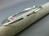 ESTATE .30CT DIAMOND 14KT WHITE GOLD PAST PRESENT FUTURE CIRCLE BANGLE BRACELET