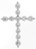 ESTATE 0.5CT DIAMOND 14KT WHITE GOLD 3D CLASSIC CROSS FLOATING PENDANT