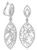 1.56CT DIAMOND 14KT WHITE GOLD 3D MULTI BUTTERFLY TEAR DROP LEVERBACK EARRINGS