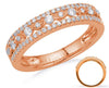 .35CT DIAMOND 14KT ROSE GOLD 3D 3 ROW ROUND & MARQUISE SHAPE ANNIVERSARY RING