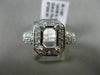 ESTATE WIDE .75CT DIAMOND 14KT WHITE GOLD EMERALD CUT SEMI MOUNT ENGAEGMENT RING