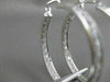 ESTATE 3.50CT DIAMOND HOOP INSIDE OUT 18K WHITE GOLD 33MM FILIGRE EARRINGS 20167