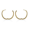 ESTATE .46CT DIAMOND 18K YELLOW GOLD 3D ROUND HAMMERED HOOP FUN HANGING EARRINGS
