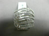 ESTATE LARGE 1.92CT DIAMOND 18KT WHITE GOLD 3D MULTI ROW ETOILE WAVE LOVE RING