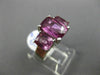 LARGE AAA GIA CERTIFIED PURPLE SAPPHIRE 18KT WHITE GOLD 3 STONE ENGAGEMENT RING