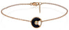 1.39CT DIAMOND & AAA ONYX 18KT ROSE GOLD SOLITAIRE CIRCULAR ADJUSTABLE BRACELET