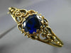 ANTIQUE LARGE 9CT OVAL SAPPHIRE 14K YELLOW GOLD 3D FILIGREE HEART BANGLE #21131
