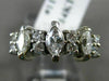 ESTATE .80CT ROUND & MARQUISE DIAMOND 14K WHITE GOLD 2 ROW ANNIVERSARY RING 1174