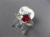 ESTATE .85CT DIAMOND & AAA RUBY 18KT WHITE GOLD 3D ROUND SQUARE ENGAGEMENT RING