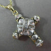 ESTATE .25CT BAGUETTE DIAMOND 14KT WHITE & YELLOW GOLD 3D CROSS PENDANT #11457