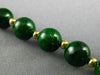 ESTATE LONG AAA GREEN SERPENTINE 14KT YELLOW GOLD 3D BEADED FUN NECKLACE #26463