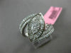 ESTATE LARGE .95CT ROUND BAGUETTE & MARQUISE DIAMOND 18KT WHITE GOLD 3D FUN RING