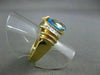 ESTATE WIDE 1.65CT DIAMOND & LONDON BLUE TOPAZ 14KT TWO TONE GOLD PEAR RING 1501