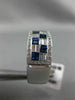 ESTATE WIDE 1.85CT DIAMOND & SAPPHIRE 18K WHITE GOLD 3D WEDDING ANNIVERSARY RING
