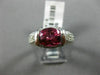 ESTATE WIDE 2.50CT DIAMOND & PINK TOURMALINE 14K WHITE GOLD OVAL ENGAGEMENT RING