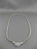 ESTATE .39CT ROUND DIAMOND 14KT WHITE GOLD PAVE HEART NECKLACE F/G VS  #11994