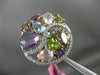 ESTATE LARGE 5.0CT DIAMOND & MULTI GEM 14KT WHITE & ROSE GOLD 3D CLUSTER RING