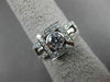 ANTIQUE WIDE .95CT DIAMOND 14KT WHITE GOLD SQUARE HALO ENGAGEMENT RING #15892