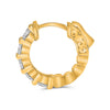 1.83CT DIAMOND 14K YELLOW GOLD 5 STONE SHARED PRONG HUGGIE HOOP HANGING EARRINGS