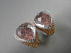 ANTIQUE WIDE 25.22CT HUGE 14KT DIAMOND, CITRINE & PINKISH QUARTZ GOLD EARRINGS!!