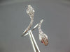 ESTATE LARGE .38CT DIAMOND & AAA RUBY 18KT WHITE GOLD 3D DOUBLE SNAKE FUN RING