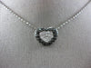 ESTATE 1.22CT WHITE & BLACK DIAMOND 14K WHITE GOLD LOVE HEART PENDANT CHAIN #586