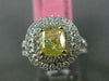 ESTATE LARGE GIA 2.16CT DIAMOND 18KT TWO TONE GOLD DOUBLE HALO ENGAGEMENT RING