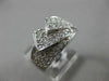 ESTATE WIDE .85CT ROUND DIAMOND 14KT WHITE GOLD 3D PAVE MULTI ROW FUN LOVE RING