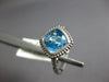 ESTATE 1.62CT DIAMOND & AAA BLUE TOPAZ 14KT WHITE GOLD GEOMETRICAL FILIGREE RING