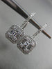 ESTATE LARGE .86CT DIAMOND 18KT WHITE GOLD 3D CLASSIC LEVERBACK HANGING EARRINGS
