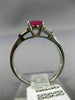 ESTATE .70CT DIAMOND & AAA RUBY 14KT WHITE GOLD 3D OVAL BAGUETTE ENGAGEMENT RING
