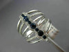ESTATE WIDE .70CT DIAMOND & AAA SAPPHIRE 14K WHITE GOLD 3D MULTI ROW ETOILE RING